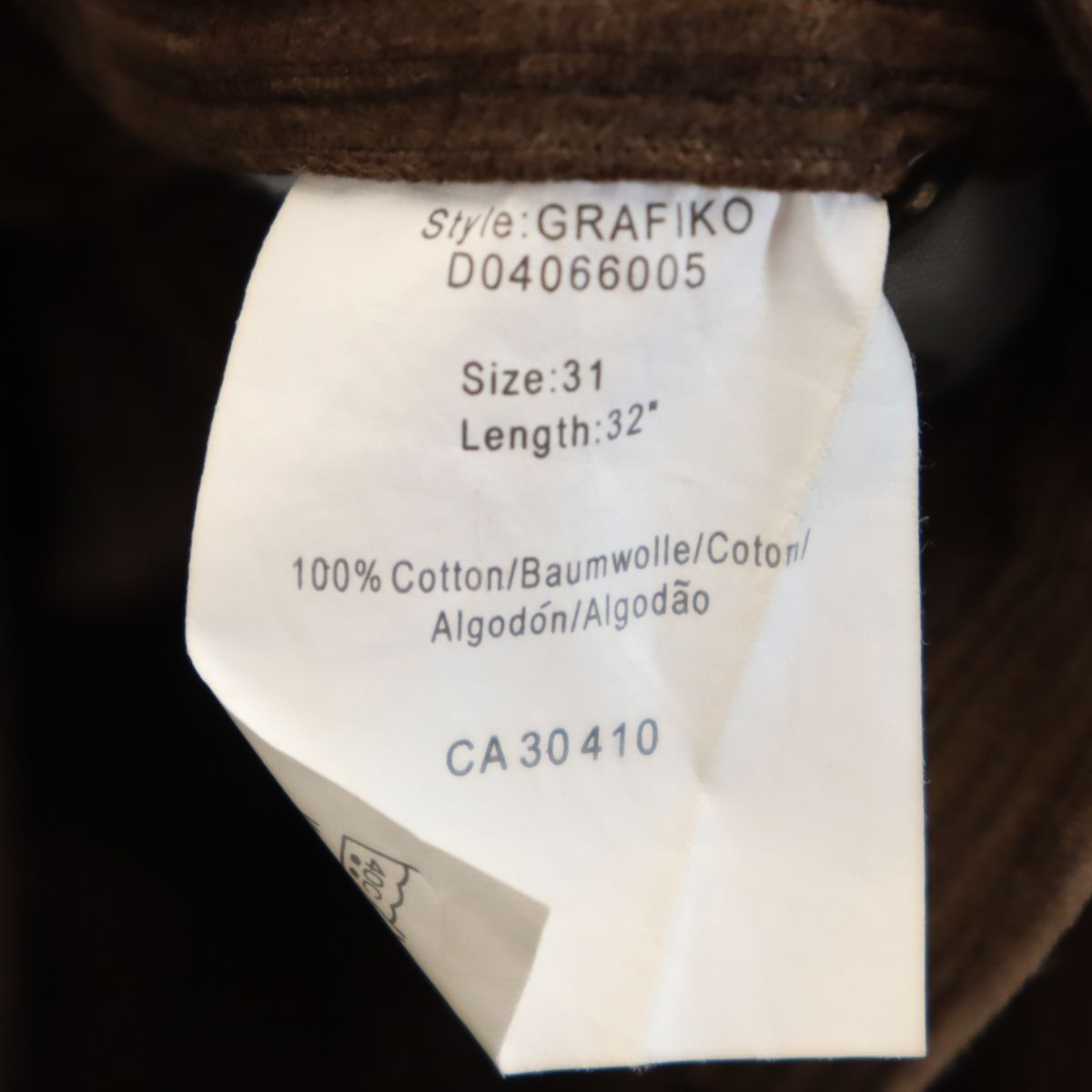 martinique マルティニーク コーデュロイパンツ w31 ブラウン系 メンズ