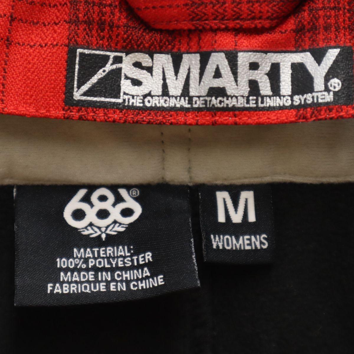 686 シックスエイトシックス チェック柄 スノーボード パンツ M 赤系 レディース