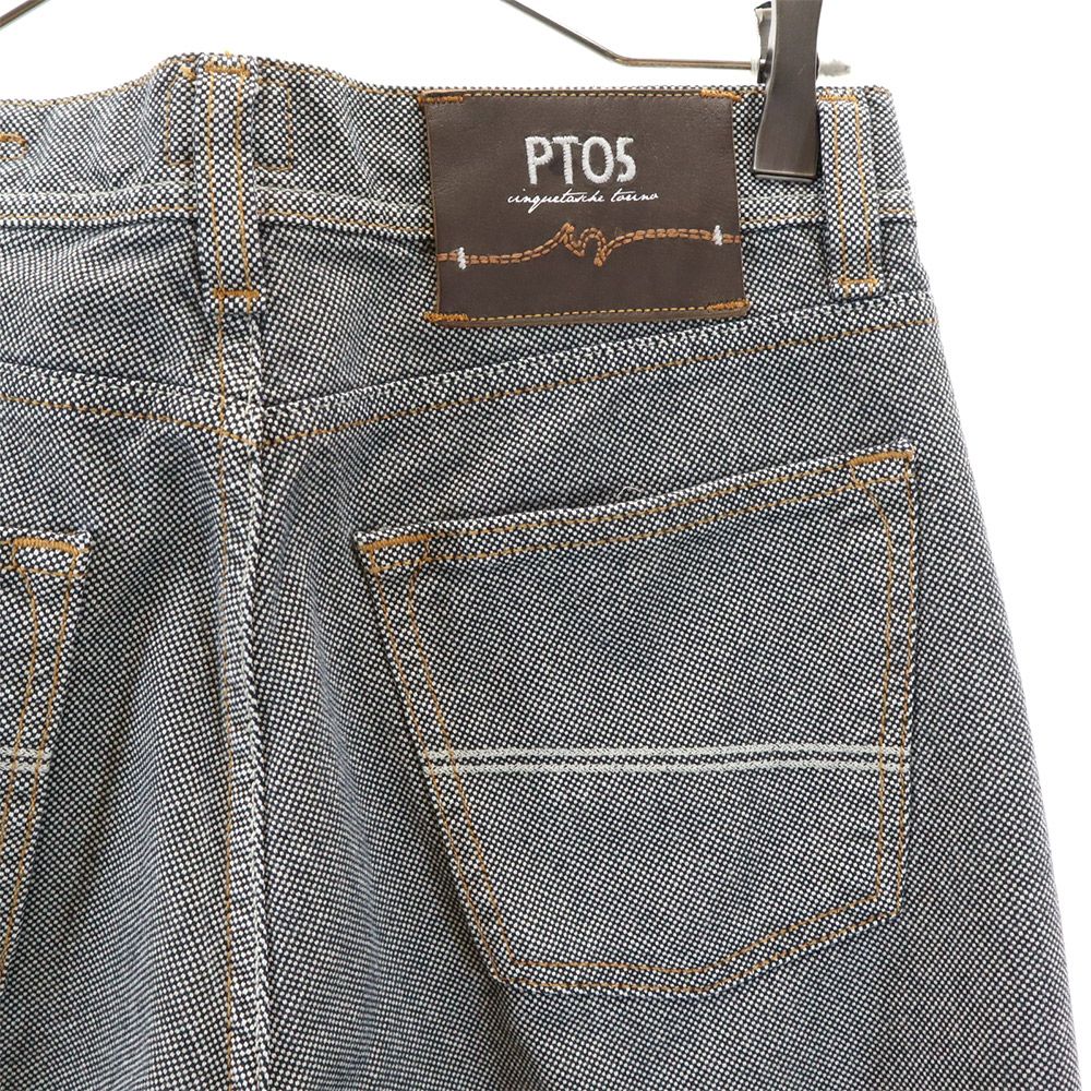 PT05 ピーティーゼロチンクエ 総柄 ロングパンツ w30 ブラック系 ボタンフライ メンズ