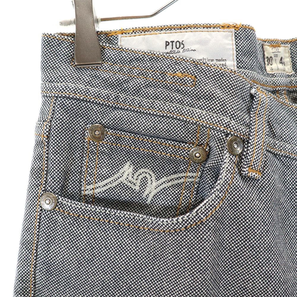 PT05 ピーティーゼロチンクエ 総柄 ロングパンツ w30 ブラック系 ボタンフライ メンズ