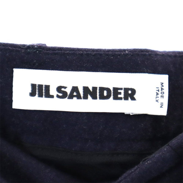 ジルサンダー イタリア製 ウールブレンド スラックスパンツ 38 ネイビー JIL SANDER メンズ