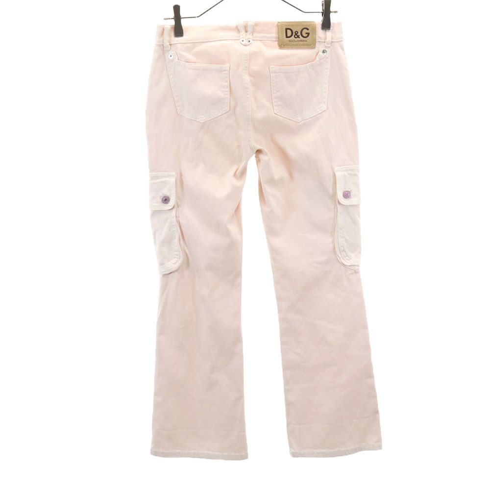 DOLCE&GABBANA ドルチェアンドガッバーナ イタリア製 ブーツカット カーゴパンツ W27 ピンク系 ストレッチ レディース
