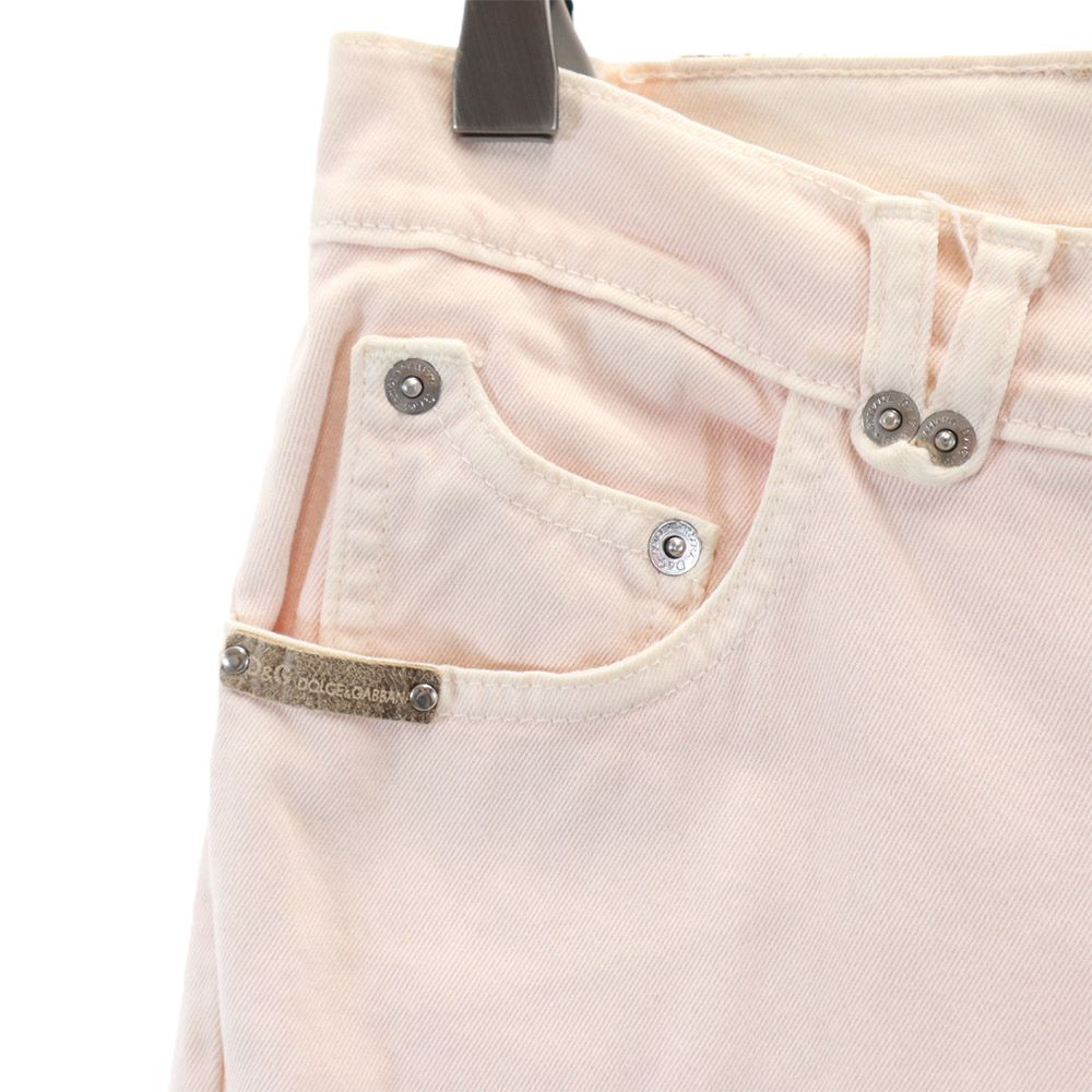 DOLCE&GABBANA ドルチェアンドガッバーナ イタリア製 ブーツカット カーゴパンツ W27 ピンク系 ストレッチ レディース