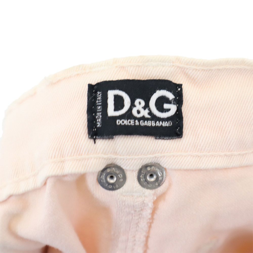 DOLCE&GABBANA ドルチェアンドガッバーナ イタリア製 ブーツカット カーゴパンツ W27 ピンク系 ストレッチ レディース