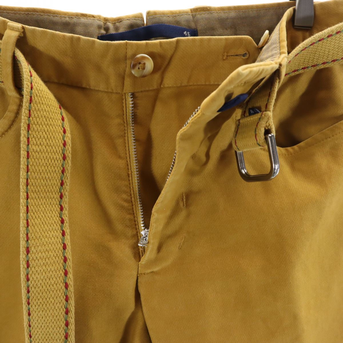 INCOTEX インコテックス SLOW パンツ 46 ブラウン系 ウエストベルト付き メンズ