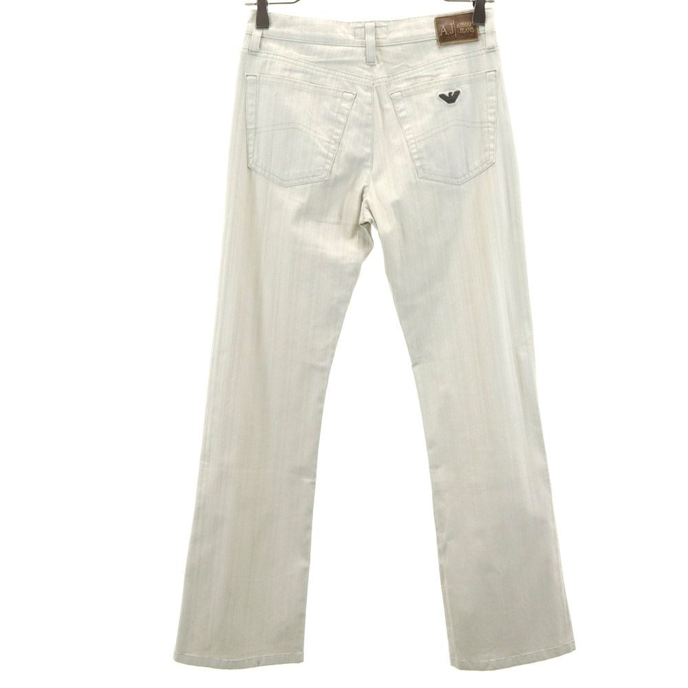 アルマーニジーンズ イタリア製 ストライプ ストレッチパンツ w26 ホワイト系 ARMANI JEANS レディース