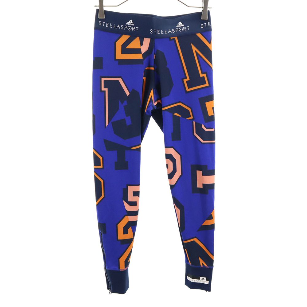 adidas アディダス STELLASPORT 総柄 レギンス パンツ OT ブルー系 タイツ スパッツ レディース