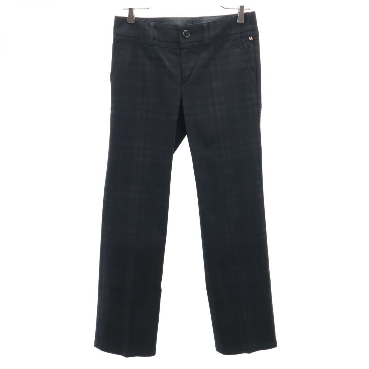 BURBERRY バーバリー 三陽商会 日本製 チェック柄 ロングパンツ 38 黒系 ストレッチ メンズ