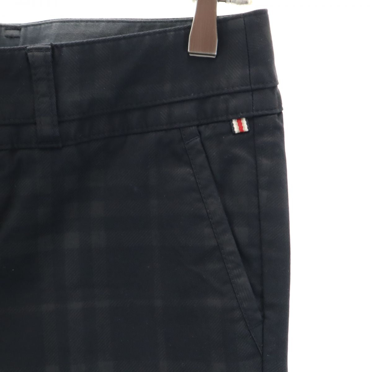 BURBERRY バーバリー 三陽商会 日本製 チェック柄 ロングパンツ 38 黒系 ストレッチ メンズ