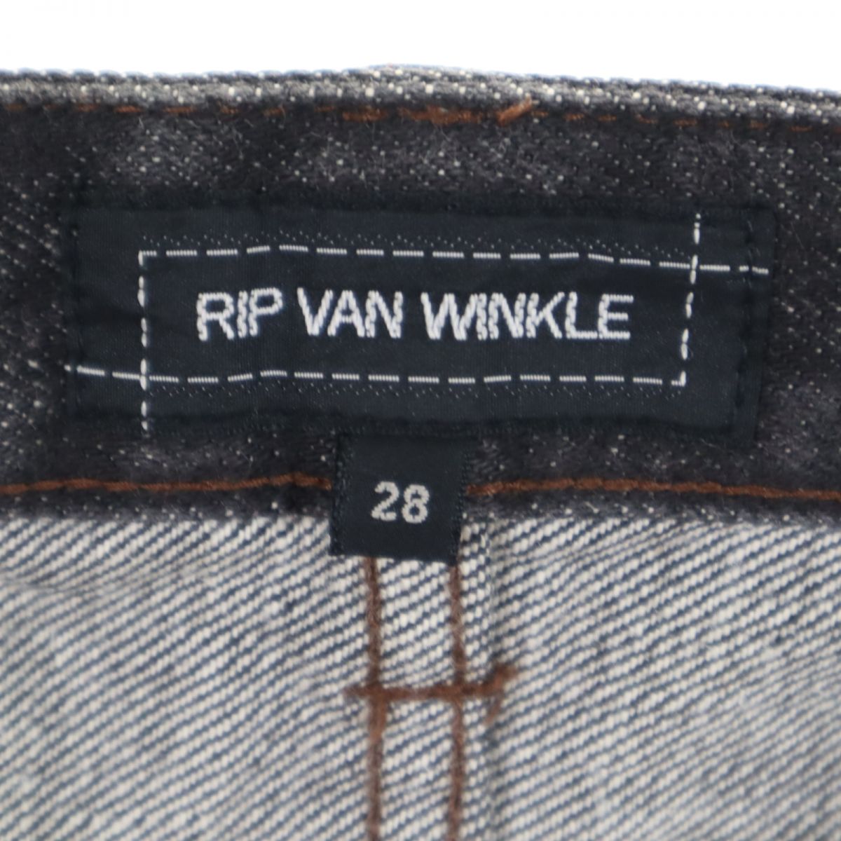 ripvanwinkle リップヴァンウィンクル 日本製 ブーツカットデニムパンツ W28 グレー系 ボタンフライ メンズ