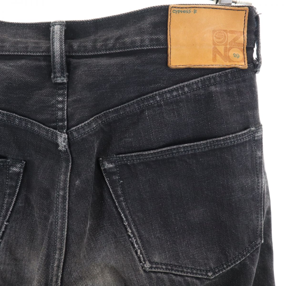 OZNOJEANS ストレートデニムパンツ W29 ブラック ボタンフライ メンズ