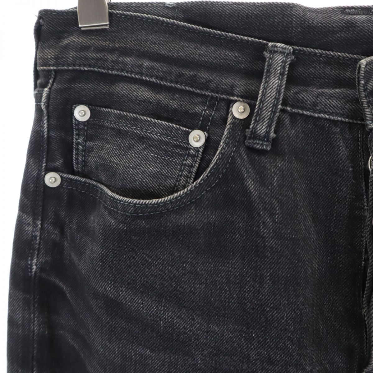 OZNOJEANS ストレートデニムパンツ W29 ブラック ボタンフライ メンズ