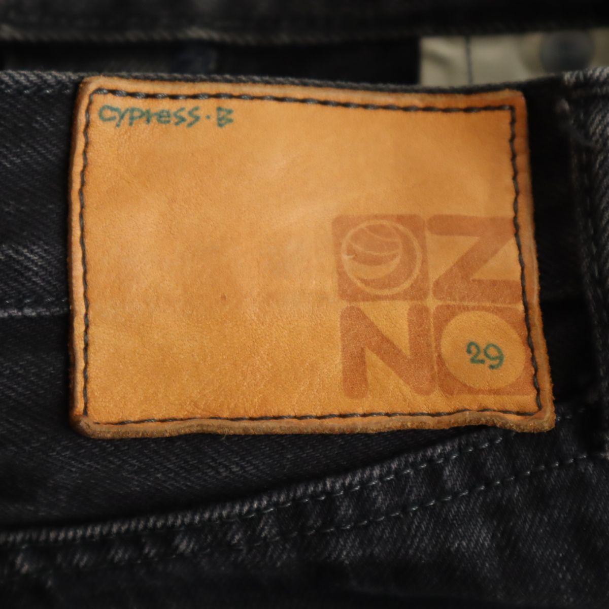 OZNOJEANS ストレートデニムパンツ W29 ブラック ボタンフライ メンズ