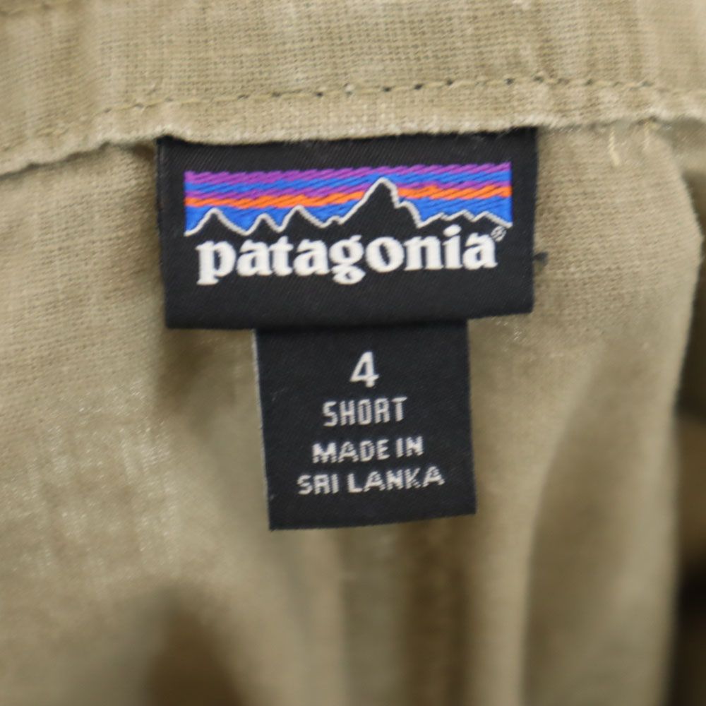 patagonia パタゴニア アウトドア ヘンプブレンド ロングパンツ 4 カーキ系 ウエスト紐 レディース