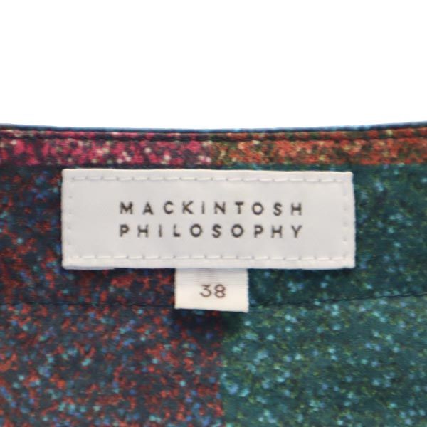 マッキントッシュフィロソフィー 総柄 半袖 ワンピース 38 MACKINTOSH PHILOSOPHY レディース