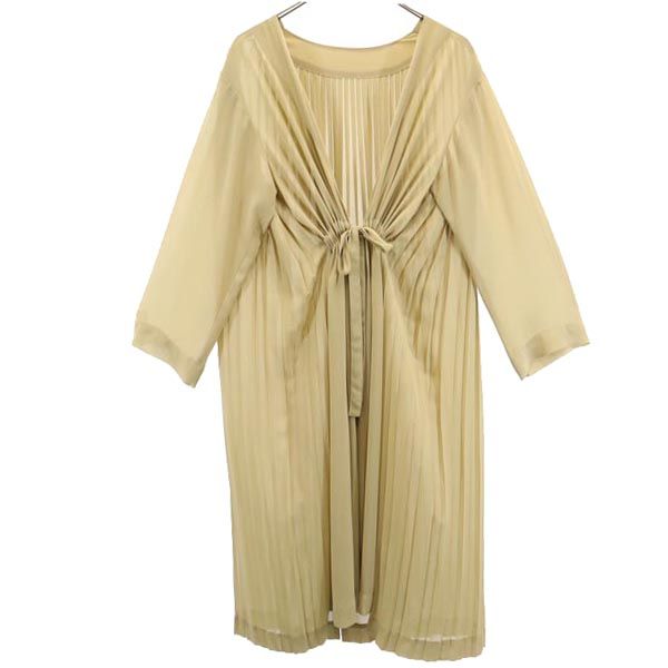AMERI UNDRESSED アメリ 長袖 シアー ワンピース ベージュ系 レディース