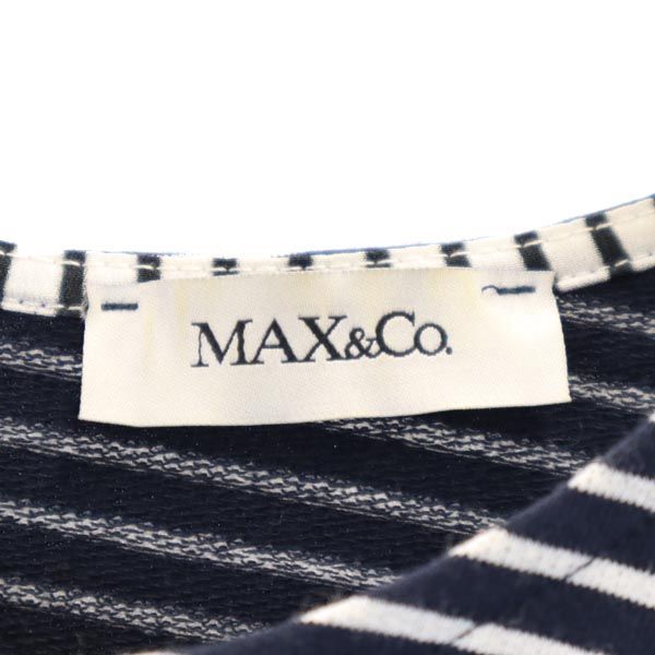 MAX&CO マックスアンドコー ボーダー 長袖 ワンピース S ネイビー系 バックジップ レディース