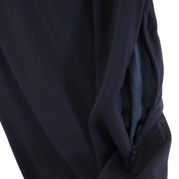 JIL SANDER ジルサンダー イタリア製 ウール 半袖 ワンピース 40 ネイビー系 サイドジップ レディース
