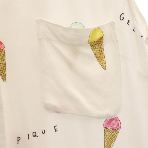 gelato pique ジェラートピケ 総柄 ノースリーブ シャツ ワンピース F 白系 レディース