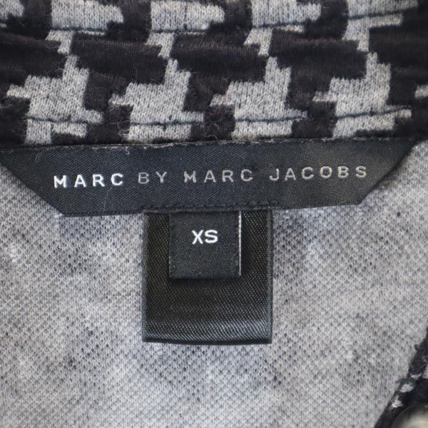 MARC BY MARC JACOBS マークバイマークジェイコブス 千鳥柄 半袖 パフスリーブ ワンピース XS 黒×グレー系 レディース
