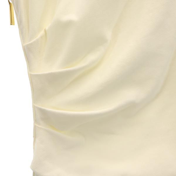 Emilio Pucci エミリオプッチ イタリア製 ノースリーブ ワンピース I38 ホワイト系 サイドジップ レディース