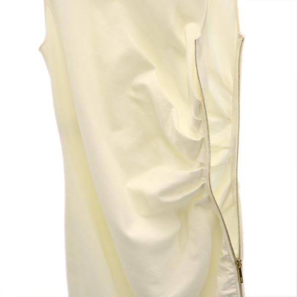 Emilio Pucci エミリオプッチ イタリア製 ノースリーブ ワンピース I38 ホワイト系 サイドジップ レディース