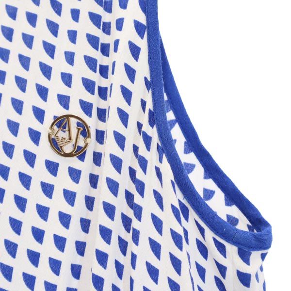 ARMANI JEANS アルマーニジーンズ 総柄 ノースリーブ ワンピース 36 ブルー系 レディース