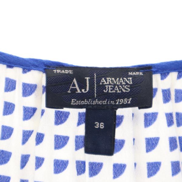 ARMANI JEANS アルマーニジーンズ 総柄 ノースリーブ ワンピース 36 ブルー系 レディース