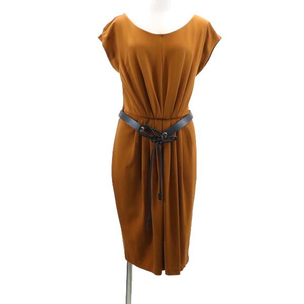 MAX MARA マックスマーラ イタリア製 ノースリーブ ワンピース ブラウン系 バックジップ レディース