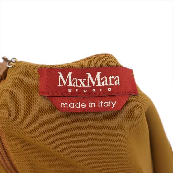 MAX MARA マックスマーラ イタリア製 ノースリーブ ワンピース ブラウン系 バックジップ レディース