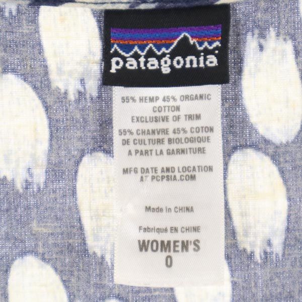 patagonia パタゴニア アウトドア ノースリーブ ワンピース 0 紺×白 レディース