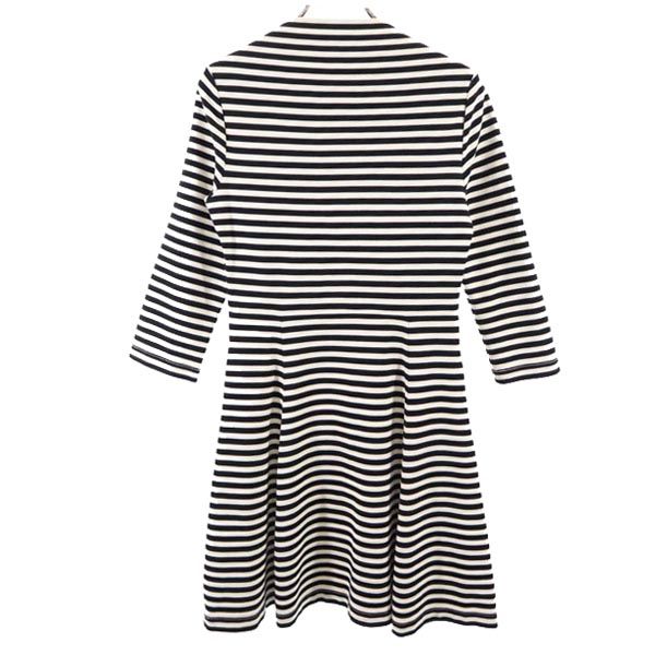 Kate Spade ケイトスペード ボーダー柄 7分袖 ワンピース S 白×黒 レディース