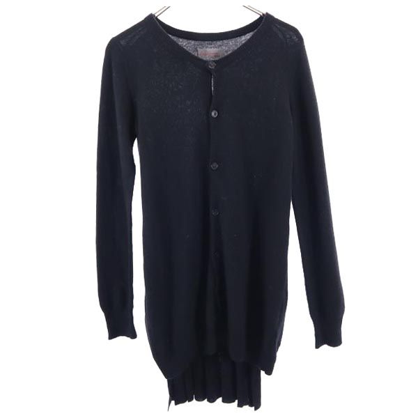 Yohji Yamamoto ヨウジヤマモト カシミヤブレンド 長袖 ロング カーディガン 2 ブラック レディース