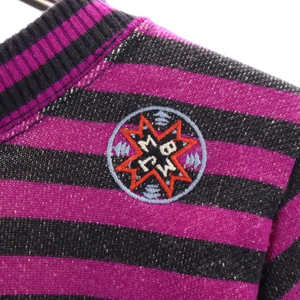 MARC BY MARC JACOBS マークバイマークジェイコブス ボーダー 長袖 スウェット ワンピース XS パープル系 レディース