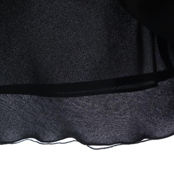 ランバン 日本製 フレンチスリーブ フレア ワンピース 38 ブラック LANVIN レディース