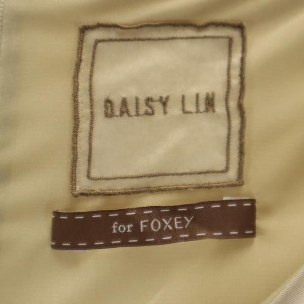 DAISY LIN for FOXEY デイジーリンフォクシー 日本製 ノースリーブ ワンピース 38 ベージュ ベルト レディース