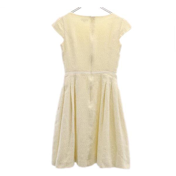 TOCCA トッカ 日本製 ウールブレンド ショートスリーブ 半袖 フレンチスリーブ ワンピース 4 アイボリー バックジップ レディース