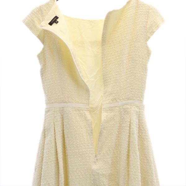 TOCCA トッカ 日本製 ウールブレンド ショートスリーブ 半袖 フレンチスリーブ ワンピース 4 アイボリー バックジップ レディース