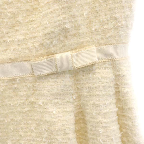 TOCCA トッカ 日本製 ウールブレンド ショートスリーブ 半袖 フレンチスリーブ ワンピース 4 アイボリー バックジップ レディース