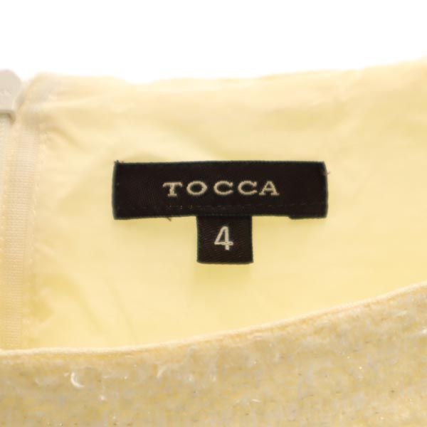 TOCCA トッカ 日本製 ウールブレンド ショートスリーブ 半袖 フレンチスリーブ ワンピース 4 アイボリー バックジップ レディース