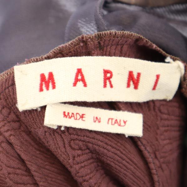 未使用 マルニ イタリア製 シルクブレンド ノースリーブ ワンピース 40 パープルグレー MARNI サイドジップ ドレス レディース