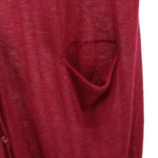 LOVEMOSCHINO ラブモスキーノ 長袖 ニット ロング カーディガン USA6 レッド系 ベルトループ付き レディース