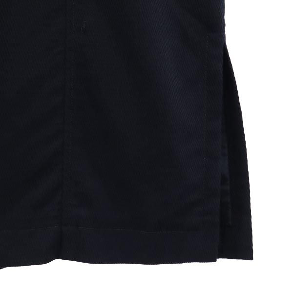 YVES SAINT LAURENT イヴサンローラン 三陽商会 ウールブレンド 半袖 ワンピース 36 ネイビー系 バックジップ レディース