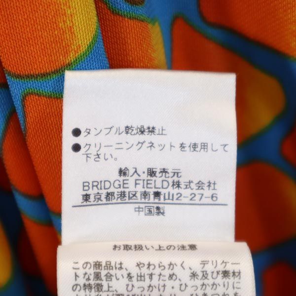 Jssa LONDON ジェッサロンドン 総柄 7分袖 ワンピース UK6 オレンジ系 レディース