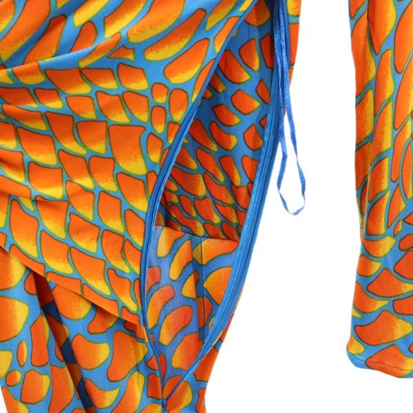 Jssa LONDON ジェッサロンドン 総柄 7分袖 ワンピース UK6 オレンジ系 レディース