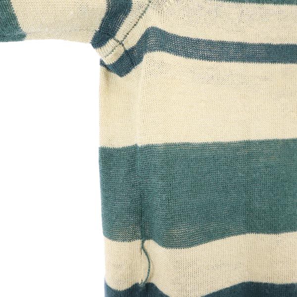 MAX MARA マックスマーラ 5分袖 ニット カーディガン S グリーン×ベージュ レディース