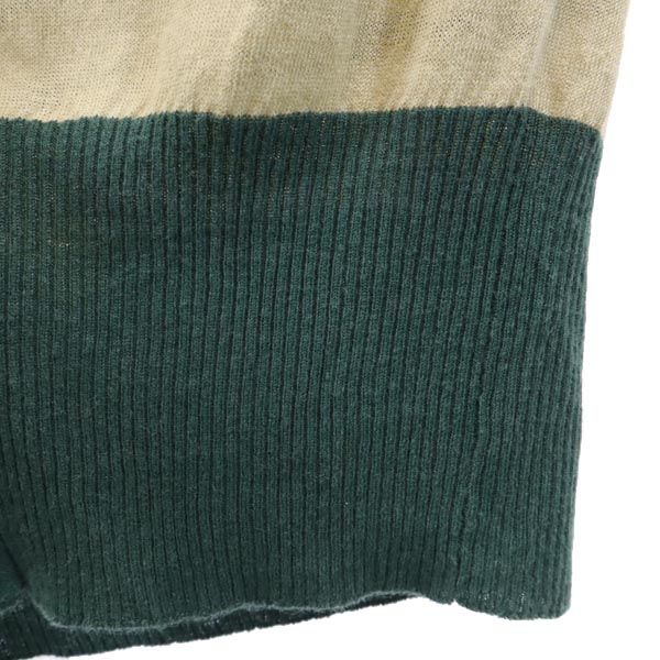 MAX MARA マックスマーラ 5分袖 ニット カーディガン S グリーン×ベージュ レディース