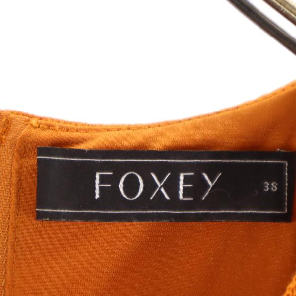 FOXEY フォクシー 日本製 バイカラー 半袖 ワンピース 38 オレンジ系 レディース