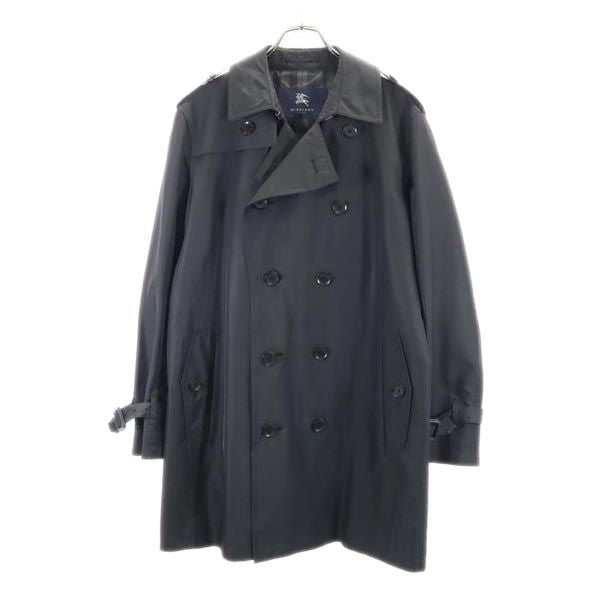 BURBERRY バーバリー 三陽商会 チェック柄 シルク トレンチコート L グレー系 メンズ