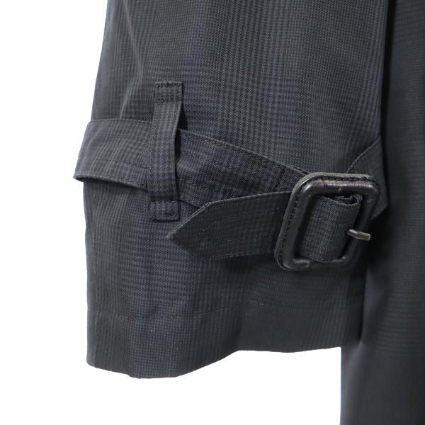 BURBERRY バーバリー 三陽商会 チェック柄 シルク トレンチコート L グレー系 メンズ